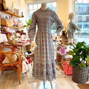 Pink City Prints Vintage Rose Isabel High Neck Dress